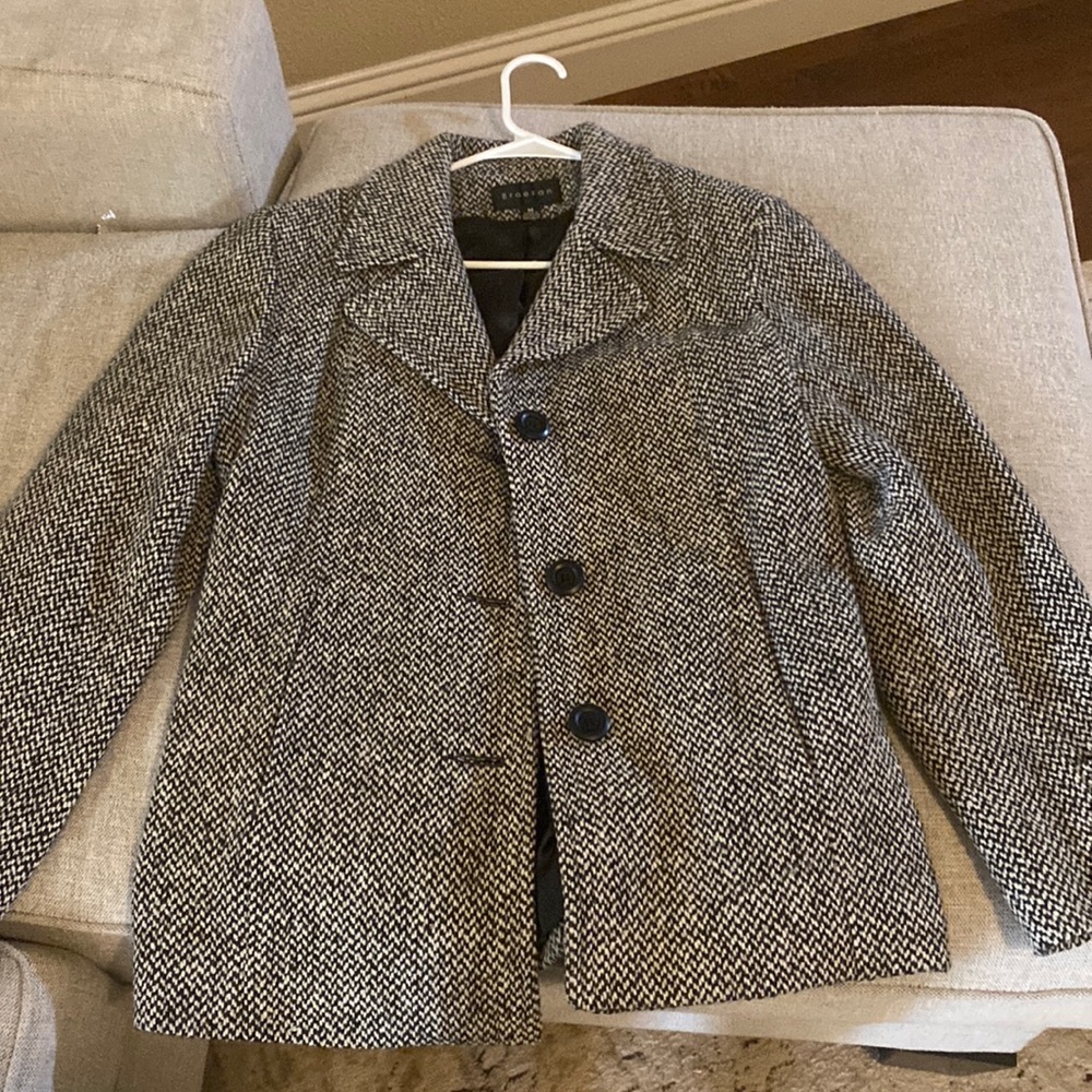 Women’s pea coat - black and white
